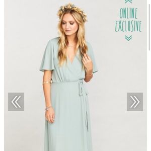 *Silver sage crisp mint* bridesmaid dress Sophia